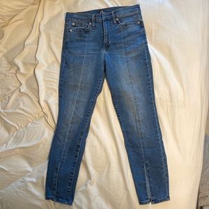 Cropped leg slit jeans gap